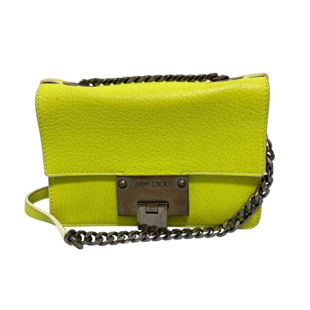 JIMMY CHOO Rebel Soft Mini Chain Shoulder Bag, Neon Yellow, Women's